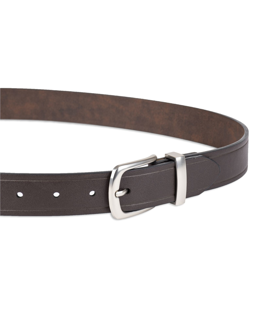 Front view of  Brown Metal Loop Belt, 32 MM.
